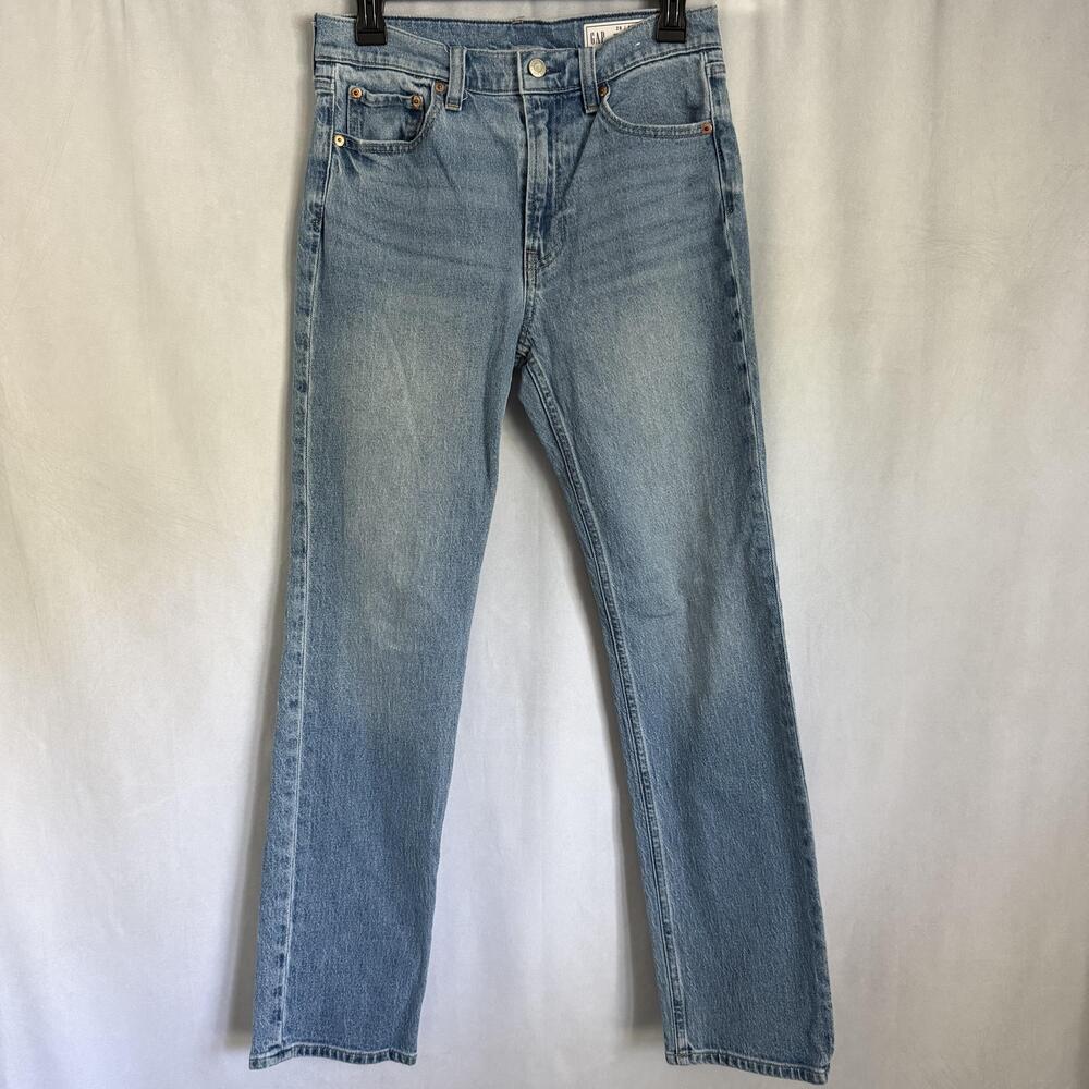 Gap Jeans Womens 6 Blue Medium Wash High Rise 90s Straight Denim Stretch